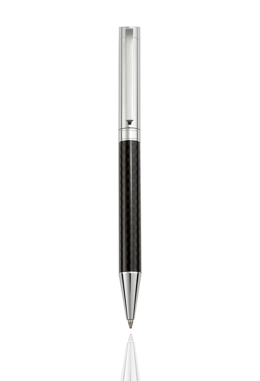 Cudworth Ballpoint Pen, Carbon Glide: Carbon Fibre Chrome Plated