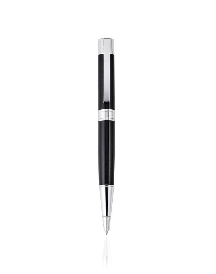 Cudworth Ballpoint Pen, Chromablack Elegance: Black Lacquer & Chrome
