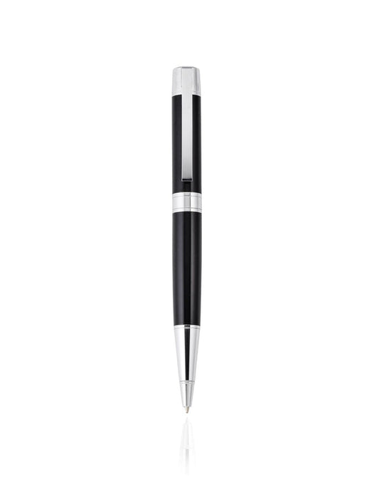Cudworth Ballpoint Pen, Chromablack Elegance: Black Lacquer & Chrome
