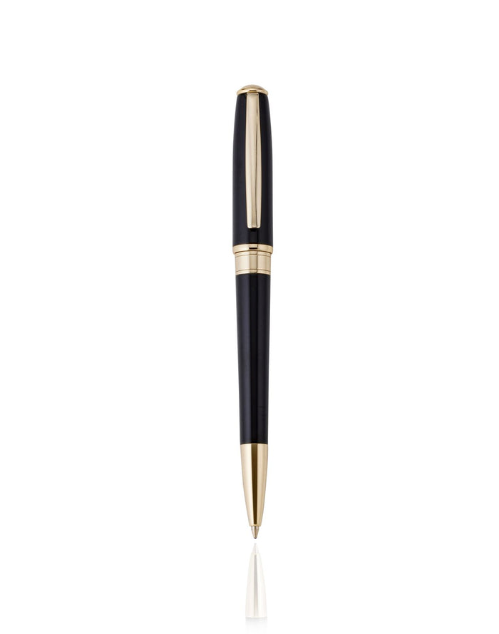 Cudworth Ballpoint Pen, GoldTouch: Black Lacquer & 14K Gold Plated