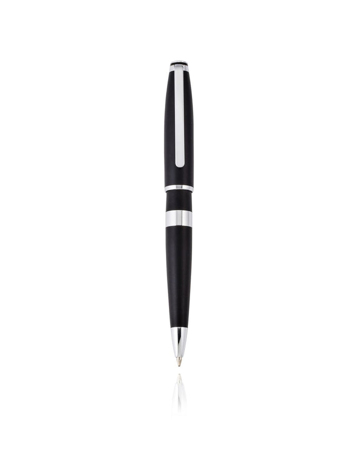 Cudworth Ballpoint Pen, Matte Eclipse: Matt Black & Chrome