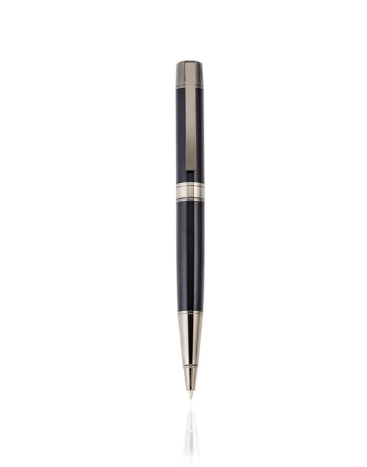 Cudworth Ballpoint Pen, Noir Metallica: Black Lacquer & Gun Metal