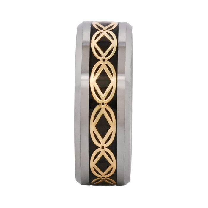 Cudworth Polished Rhodium Tungsten Ring - Regal Weave