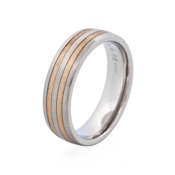 Cudworth Two-tone double strip Stainless Steel Ring