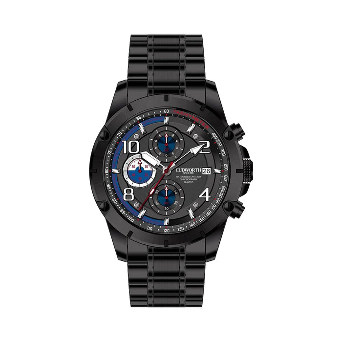 Cudworth Velocity Chronograph, Black Steel