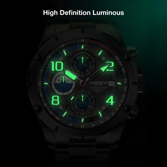 Cudworth Velocity Chronograph, Black Steel