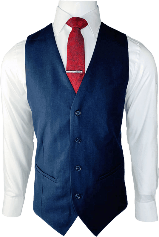 D7 - Navy Saul Waist Coat - Harrys for Menswear