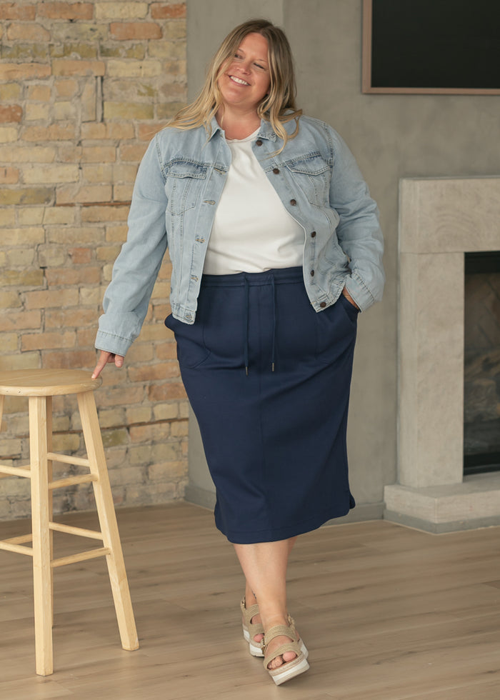 Dani Navy Everyday Midi Skirt IC Skirts 1XL