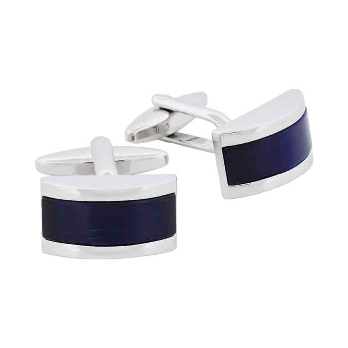 Dark Blue Cat's Eye Cufflinks