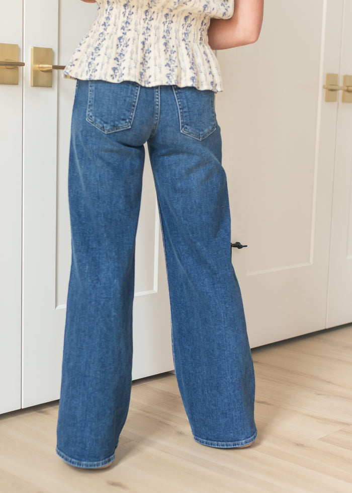 Dark Wash Wide Leg Jeans FF Pants