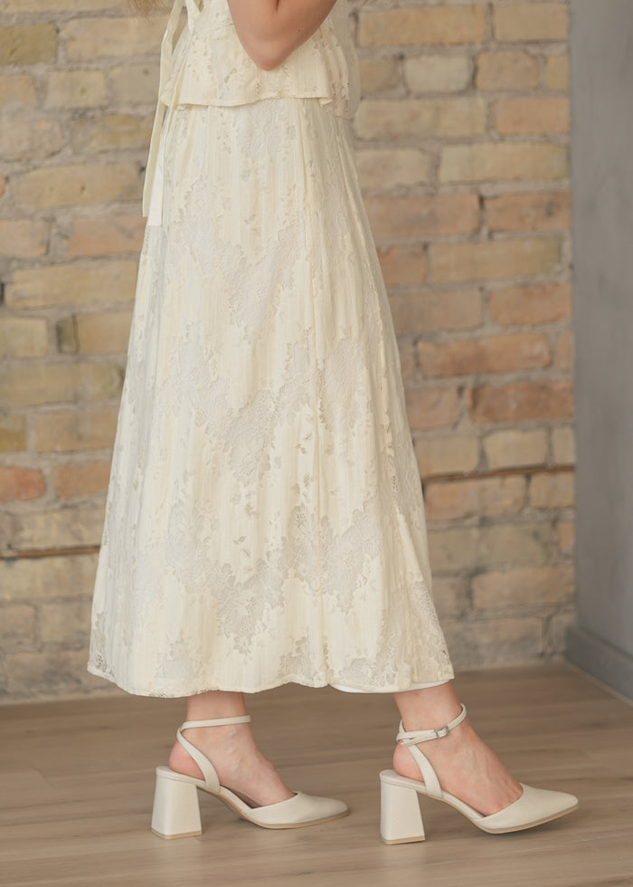 Delicate Lace Sleeveless Top & Skirt Set FF Tops