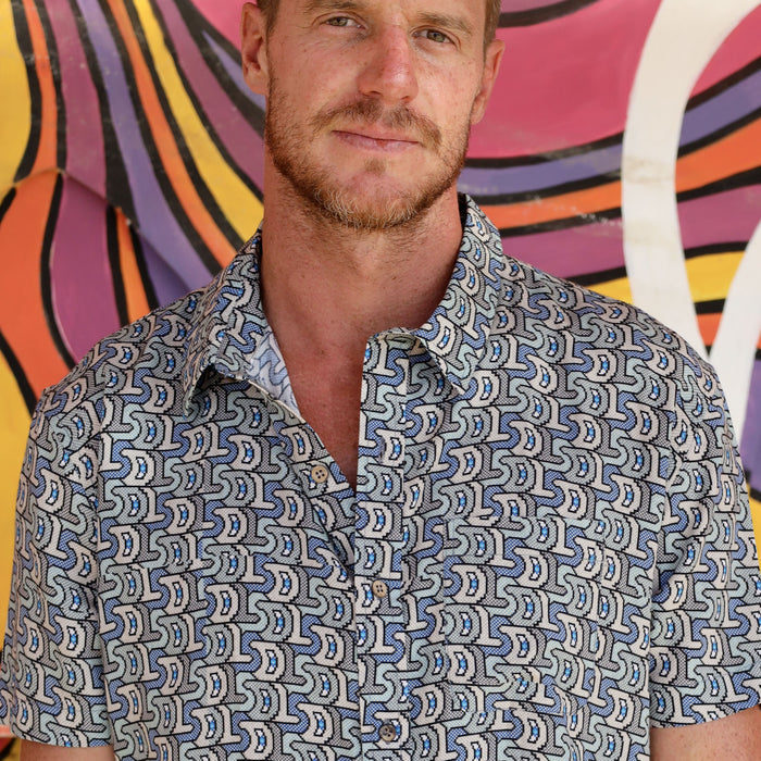 DIGITAL LSD Half Sleeve Button Up Shirt - symbolika
