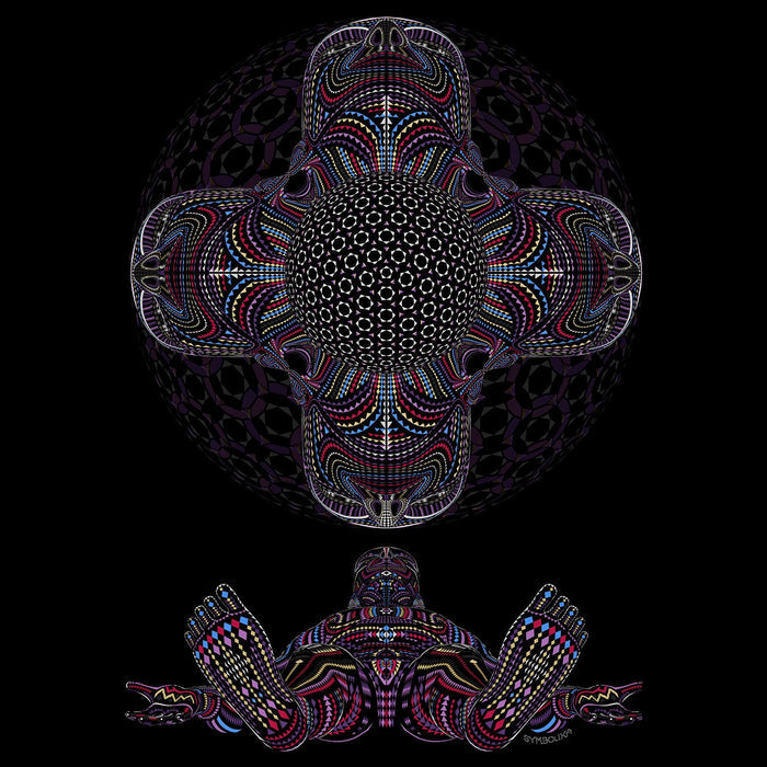 DMT HD Drawstring Bag — Psychedelic Mandala Art Drawstring Bag - Detail Close-Up by Symbolika
