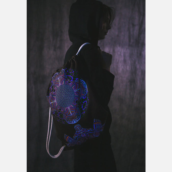 DMT HD Drawstring Bag — Psychedelic Mandala Art - Sacred Geometry Design Detail by Symbolika