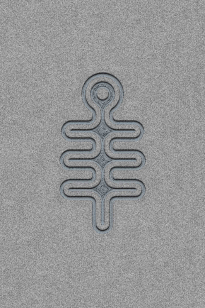 DMT Symbol - Monochrome Embroidery Woman Sweatshirt - Grey - symbolika