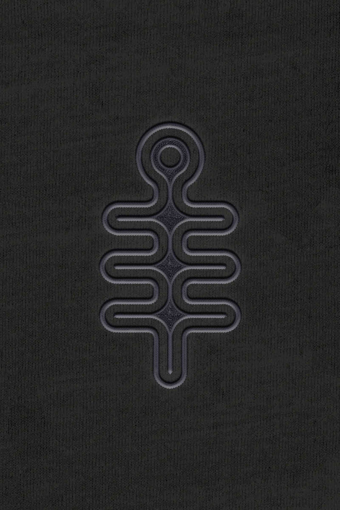 DMT Symbol - Monochrome Embroidery Woman Sweatshirt - Dark - symbolika