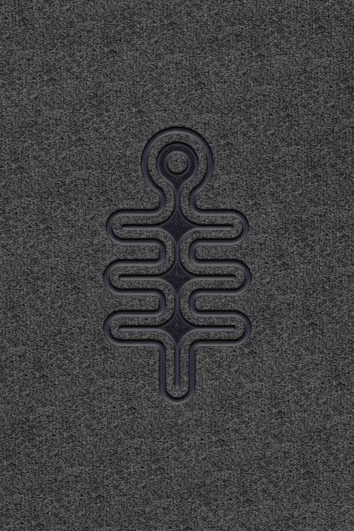 DMT Symbol - Monochrome Embroidery Woman Sweatshirt - Dark - symbolika