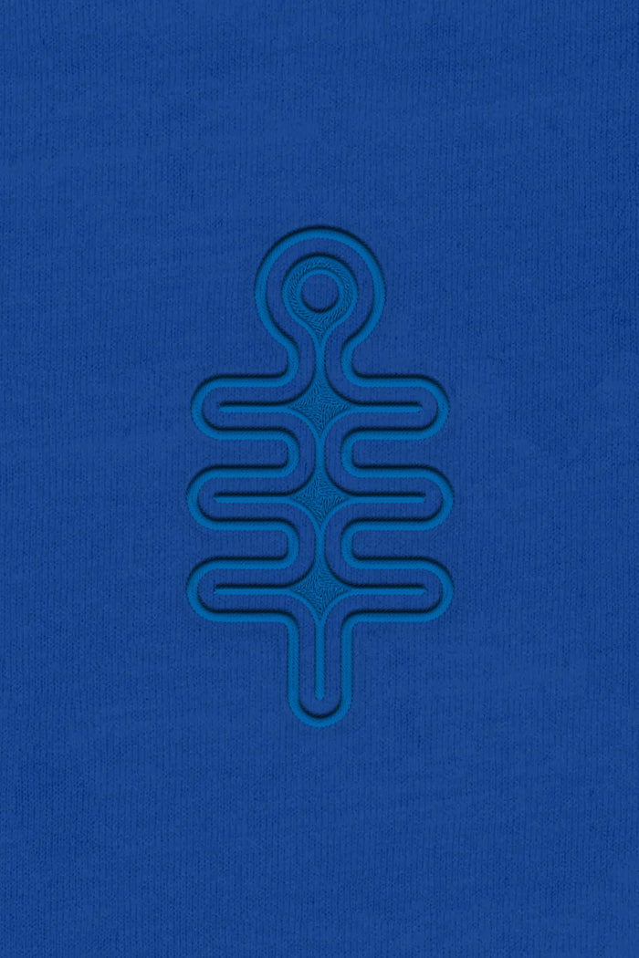 DMT Symbol - Monochrome Embroidery Woman Sweatshirt - Royal Blue - symbolika