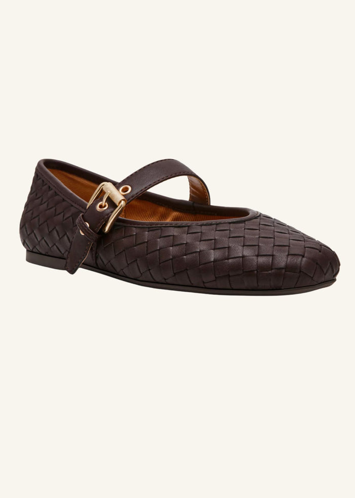 Dolce Vita® Mulaney Brown Woven Mary Jane Flats Shoes