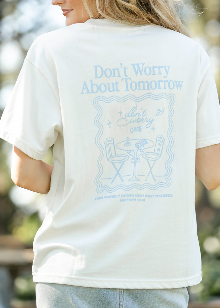 Don't Worry Cafe Graphic T-shirt FF Tops