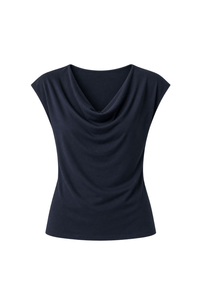 Drape Neck Wedge Top