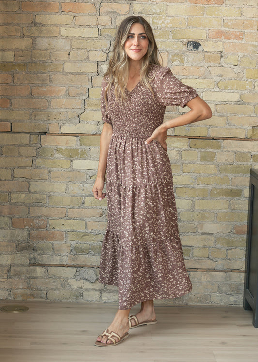 Dusty Plum Belted Midi Dress FF Dresses S