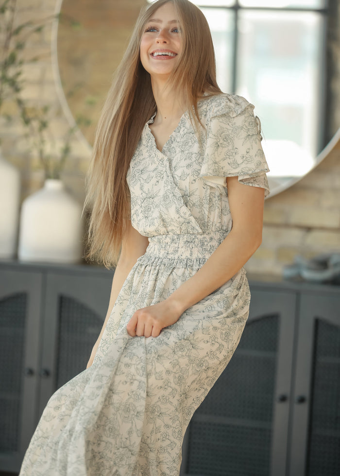 Eden Green Floral Maxi Dress IC Dresses
