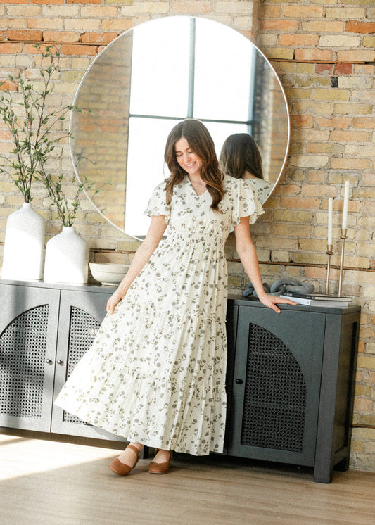 Eden Lavender Flutter Sleeve Maxi Dress FF Dresses