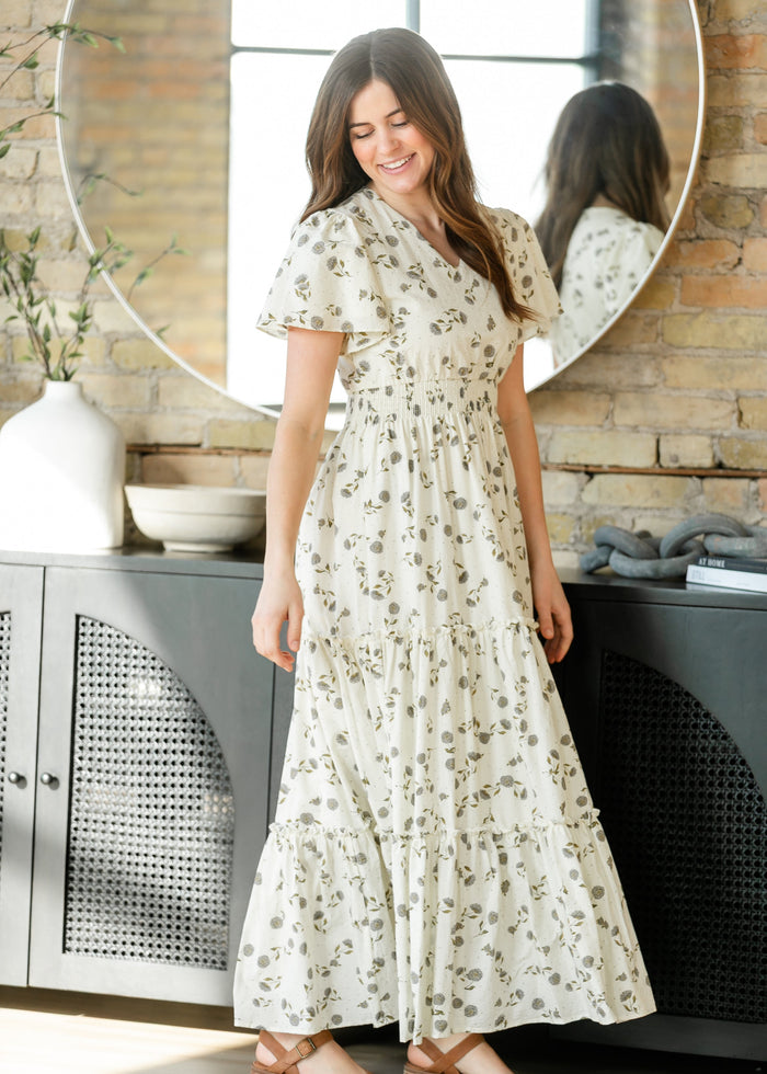 Eden Lavender Flutter Sleeve Maxi Dress FF Dresses
