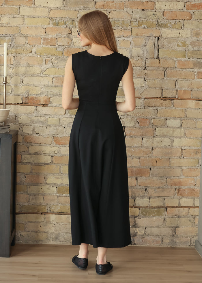 elan Camilla Black Midi Dress FF Dresses