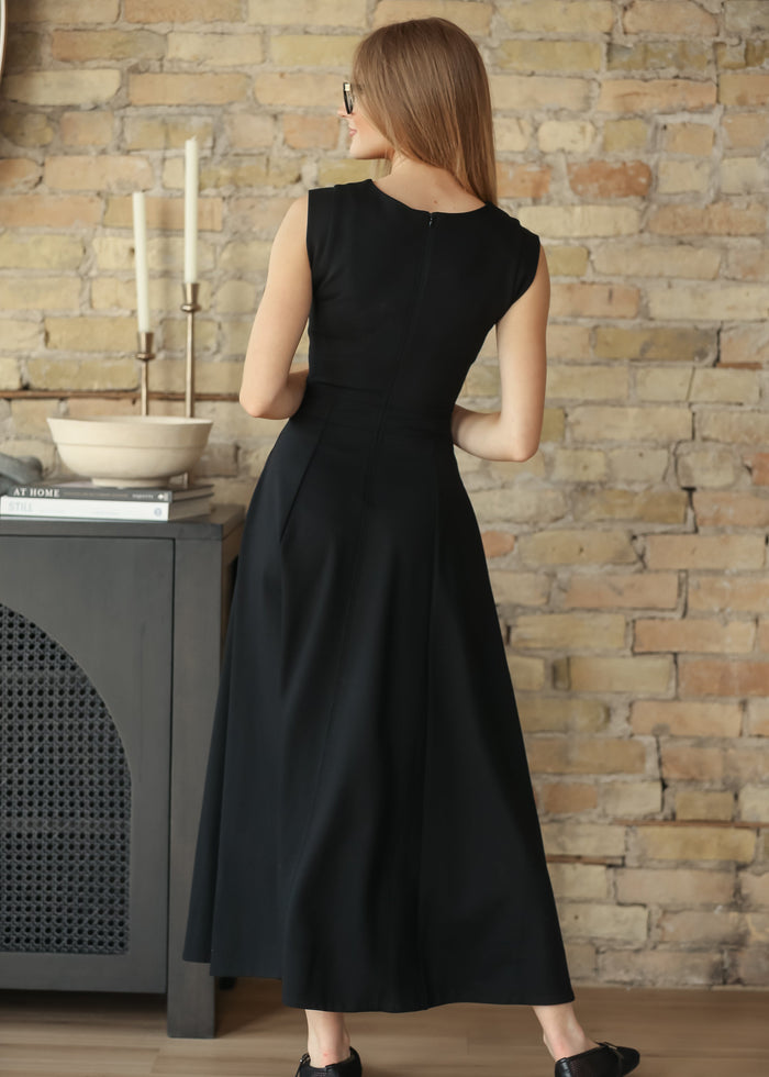 elan Camilla Black Midi Dress FF Dresses