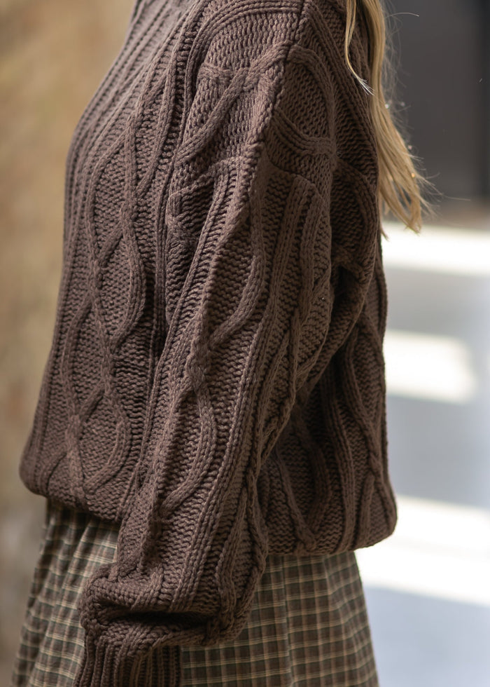 Cocoa Chain Knit Sweater FF Tops