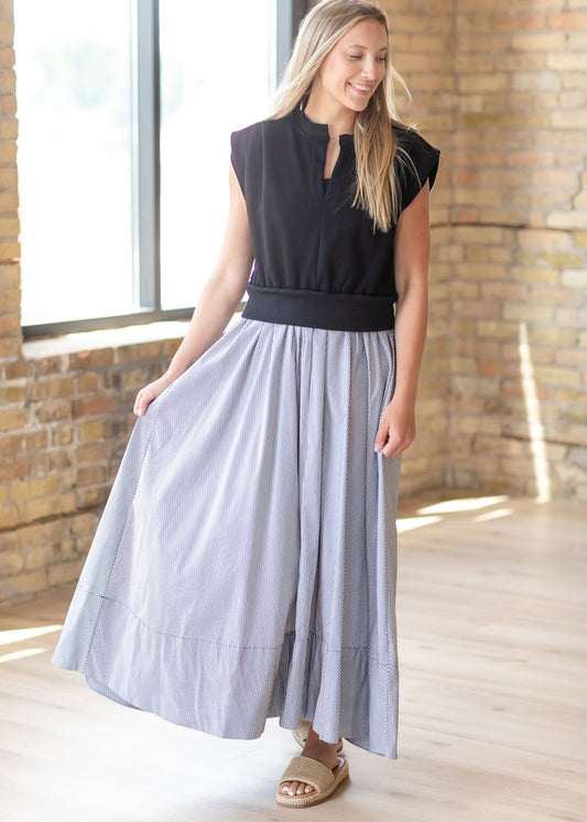 Mixed Media Maxi Dress FF Dresses