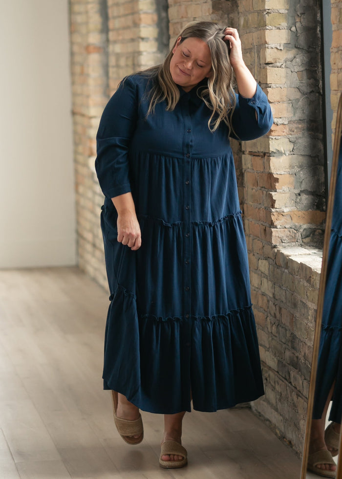 Elsie Button Front Midi Dress IC Dresses