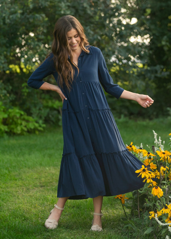 Elsie Button Front Midi Dress IC Dresses