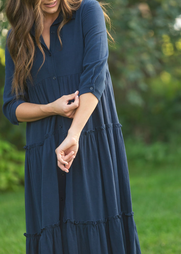 Elsie Button Front Midi Dress IC Dresses