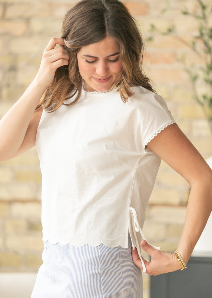 Embroidered Dolman Sleeve Top FF Tops