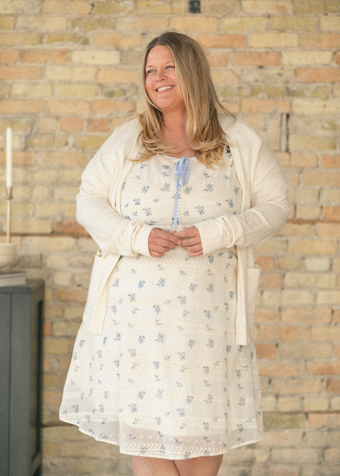 Embroidered Texture V-Neck Midi Dress FF Dresses 1XL