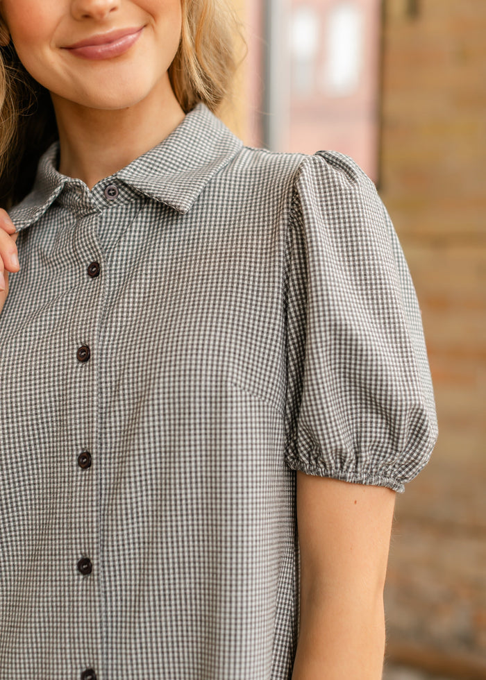 Esme Check Shirt Dress FF Dresses
