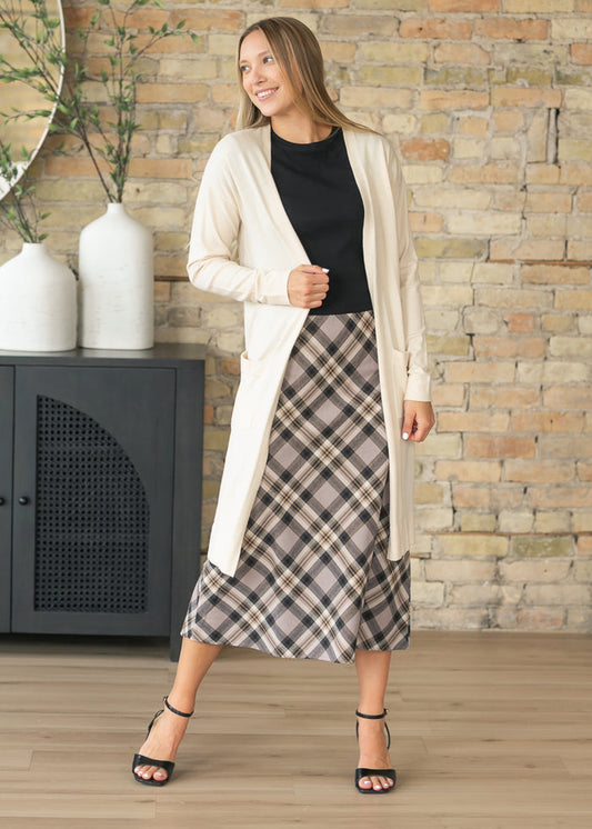 Essential Cream Long + Soft Cardigan IC Tops