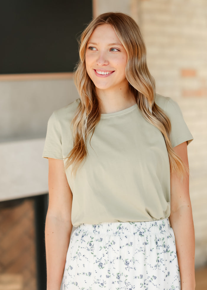 Essential Crew Basic Tee Sprig Green IC Tops Sprig Green / XS