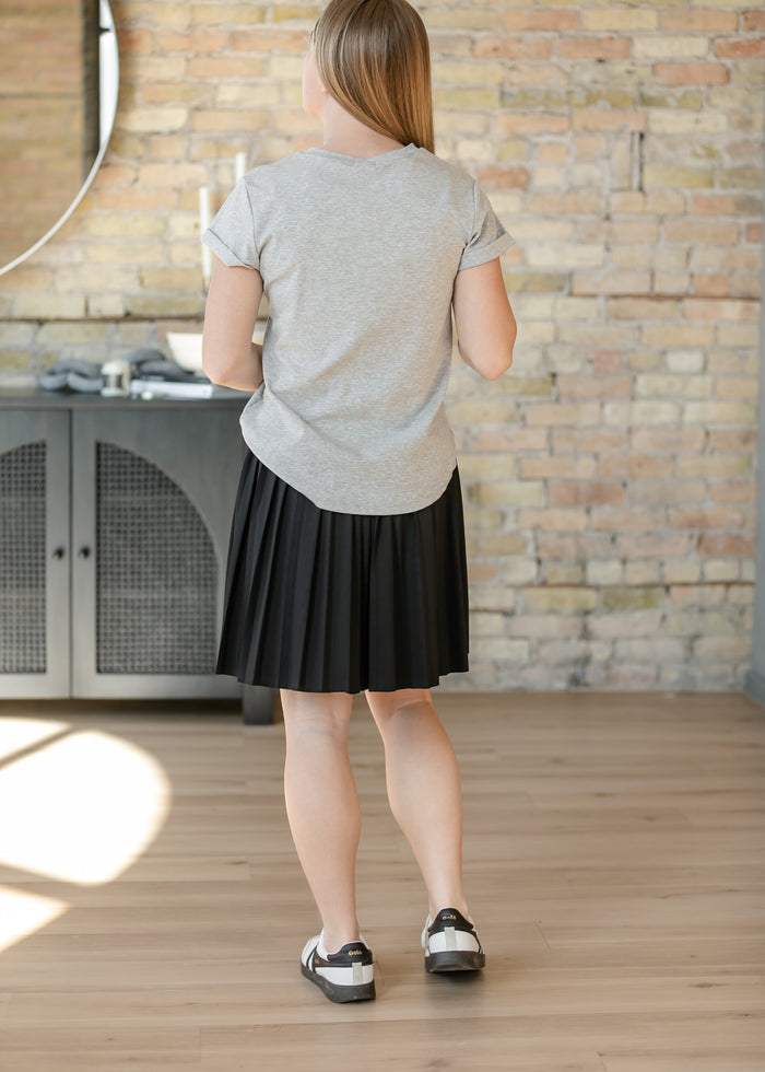 Essential Heather Gray Short Sleeve Basic T-shirt IC Tops