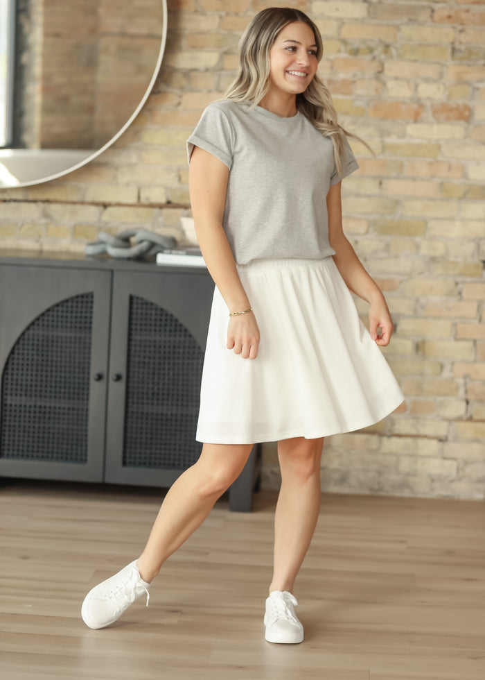 Essential Heather Gray Short Sleeve Basic T-shirt IC Tops