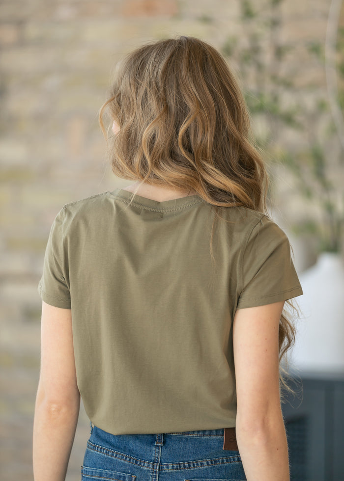 Essential Olive Crew Basic T-shirt IC Tops