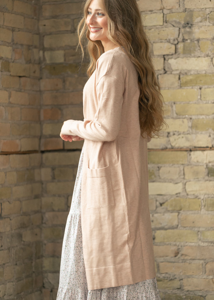 Essential Pink Long + Soft Cardigan IC Tops
