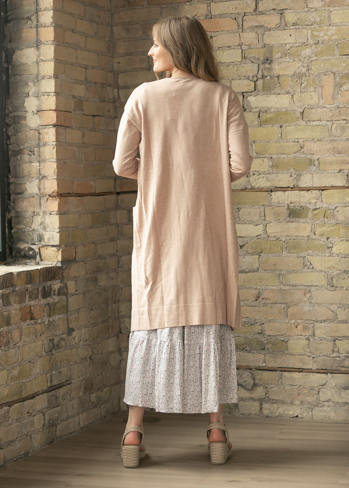 Essential Pink Long + Soft Cardigan IC Tops