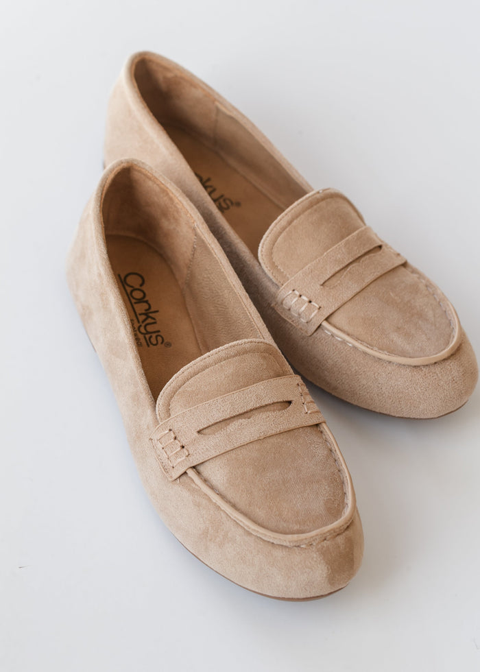 Faux Suede Penny Loafer Shoes 7