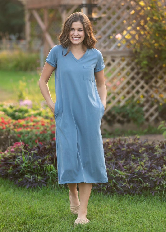 Finley Teal V-neck T-shirt Dress IC Dresses
