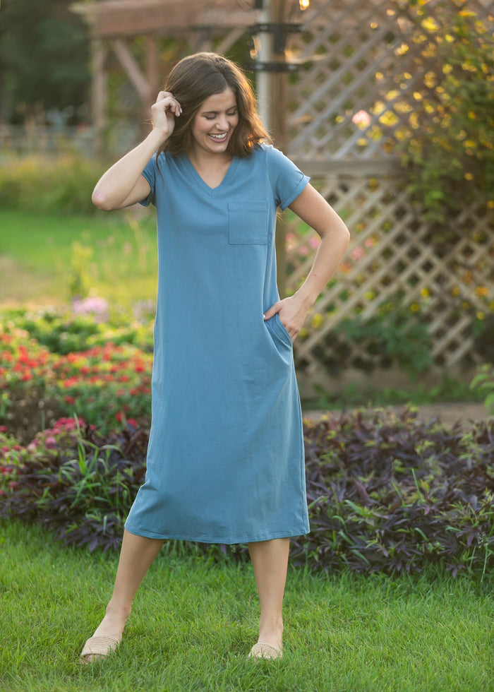 Finley Teal V-neck T-shirt Dress IC Dresses