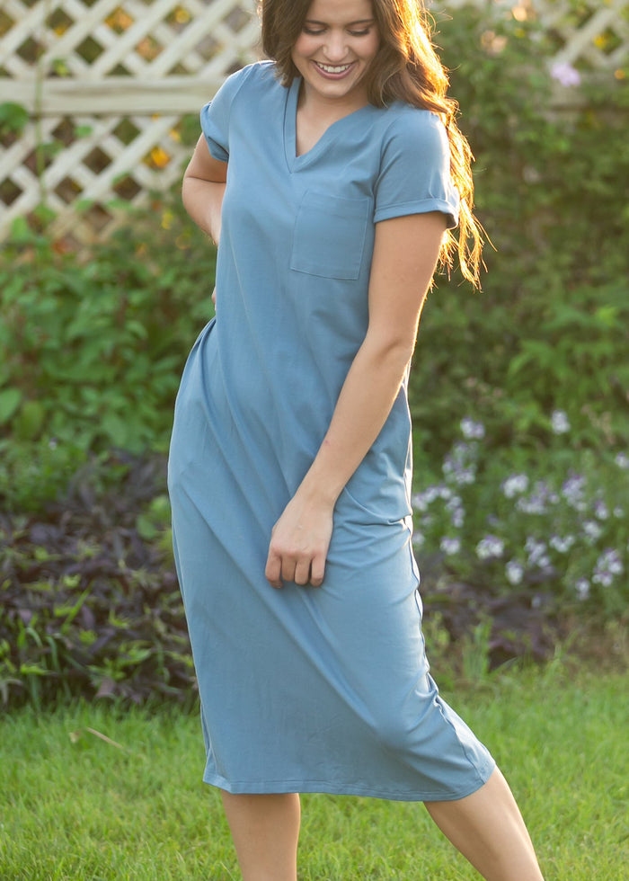 Finley Teal V-neck T-shirt Dress IC Dresses